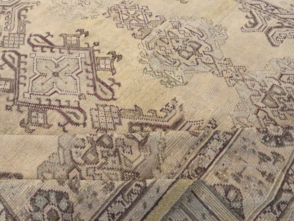 Antique Turkish Oushak Rug, No.24396 - Staging