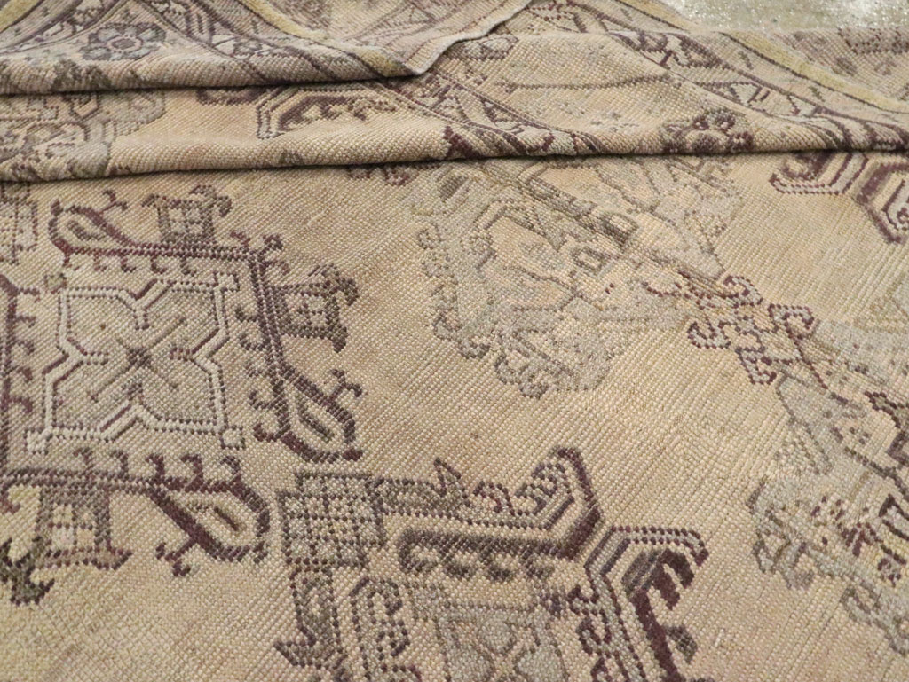 Antique Turkish Oushak Rug, No.24396 - Staging
