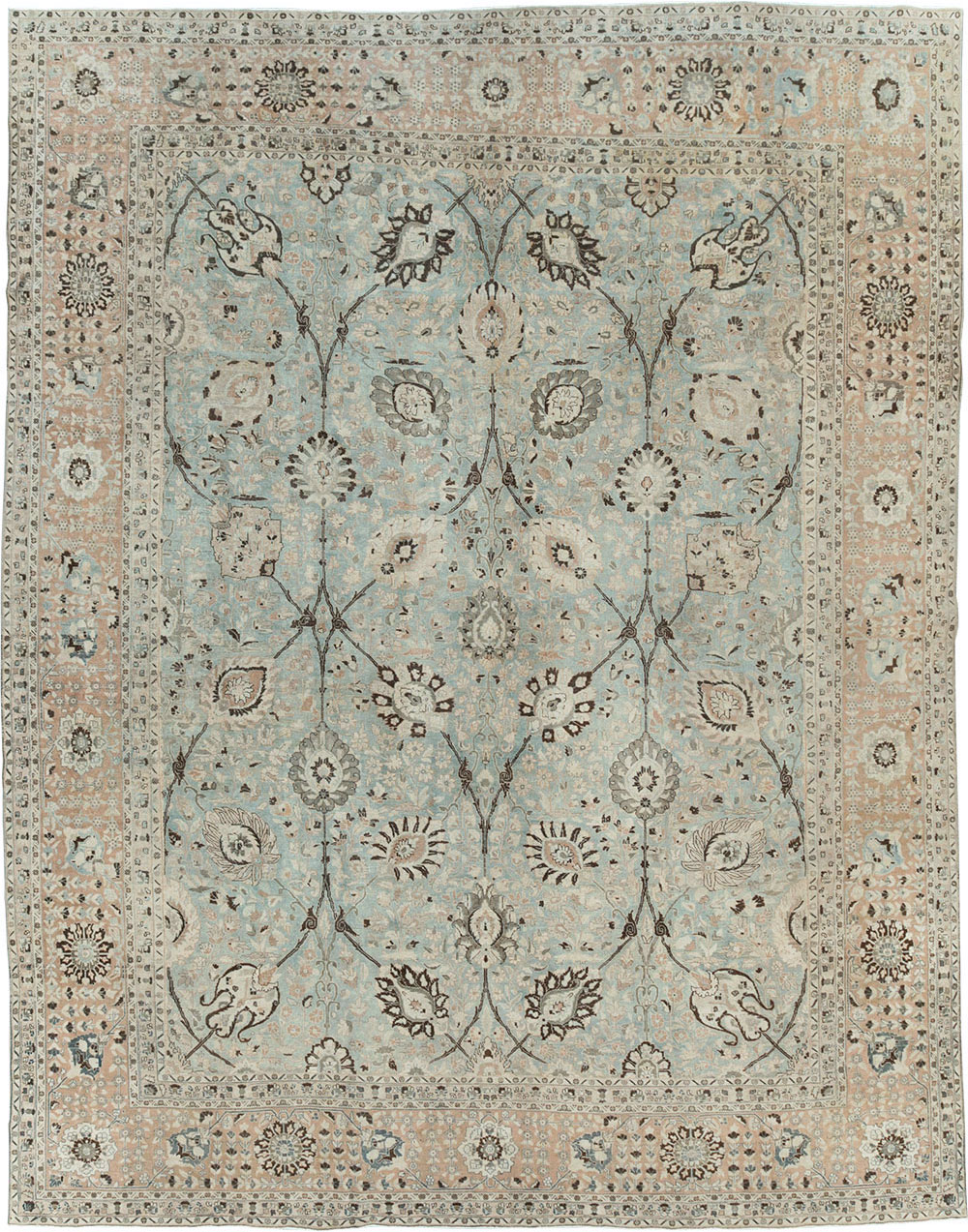 Antique Persian Tabriz Carpet, No.24400 - Staging