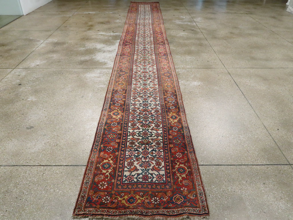 Antique Persian Bidjar Long Runner, No.24402 - Staging
