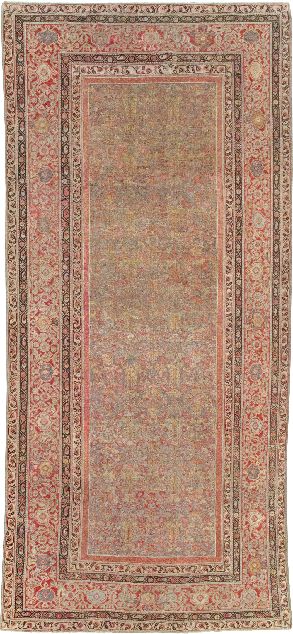 Antique Persian Mahal Gallery Carpet, No.24410 - Staging