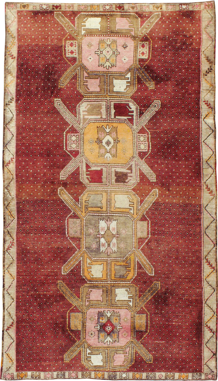 Vintage Turkish Anatolian Gallery Carpet, No.24423 - Staging