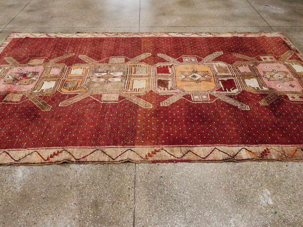 Vintage Turkish Anatolian Gallery Carpet, No.24423 - Staging