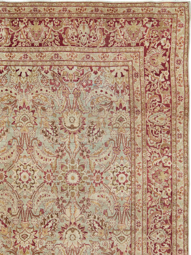 Antique Persian Lavar Kerman Carpet, No.24435 - Staging