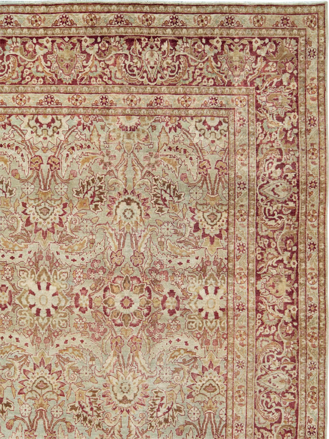Antique Persian Lavar Kerman Carpet, No.24435 - Staging