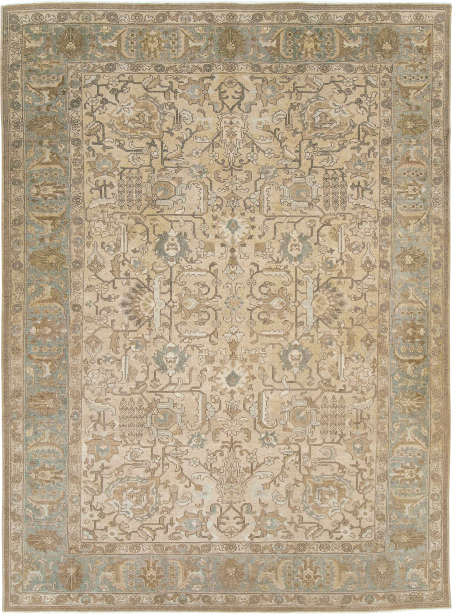 Vintage Persian Tabriz Accent Carpet, No.24440 - Staging