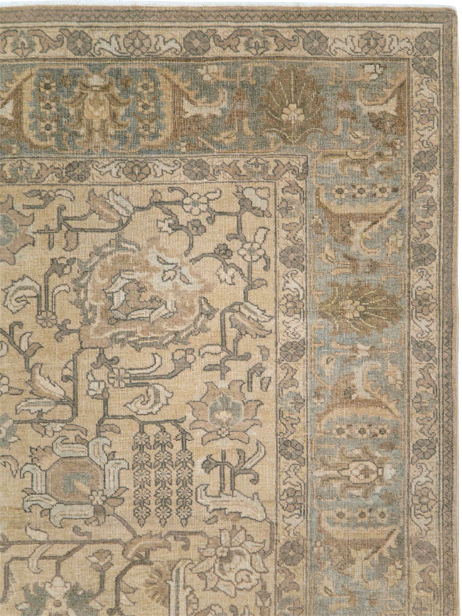 Vintage Persian Tabriz Accent Carpet, No.24440 - Staging