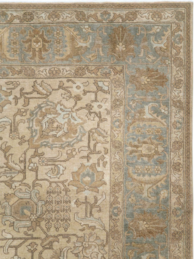 Vintage Persian Tabriz Accent Carpet, No.24440 - Staging