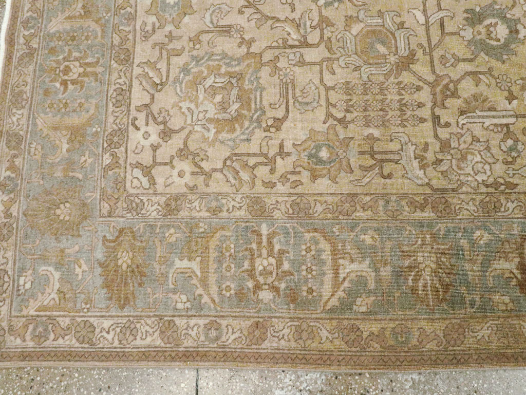 Vintage Persian Tabriz Accent Carpet, No.24440 - Staging