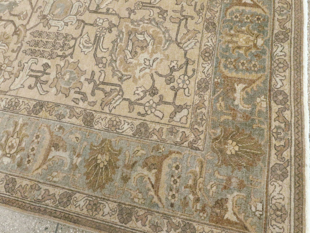 Vintage Persian Tabriz Accent Carpet, No.24440 - Staging