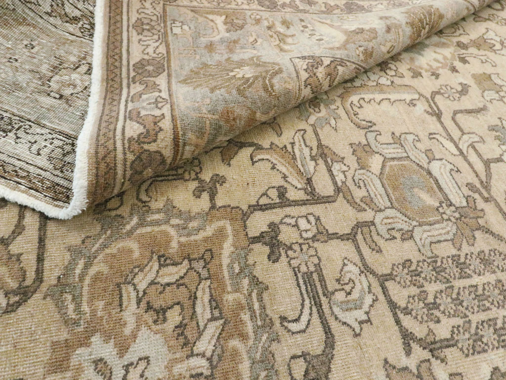 Vintage Persian Tabriz Accent Carpet, No.24440 - Staging