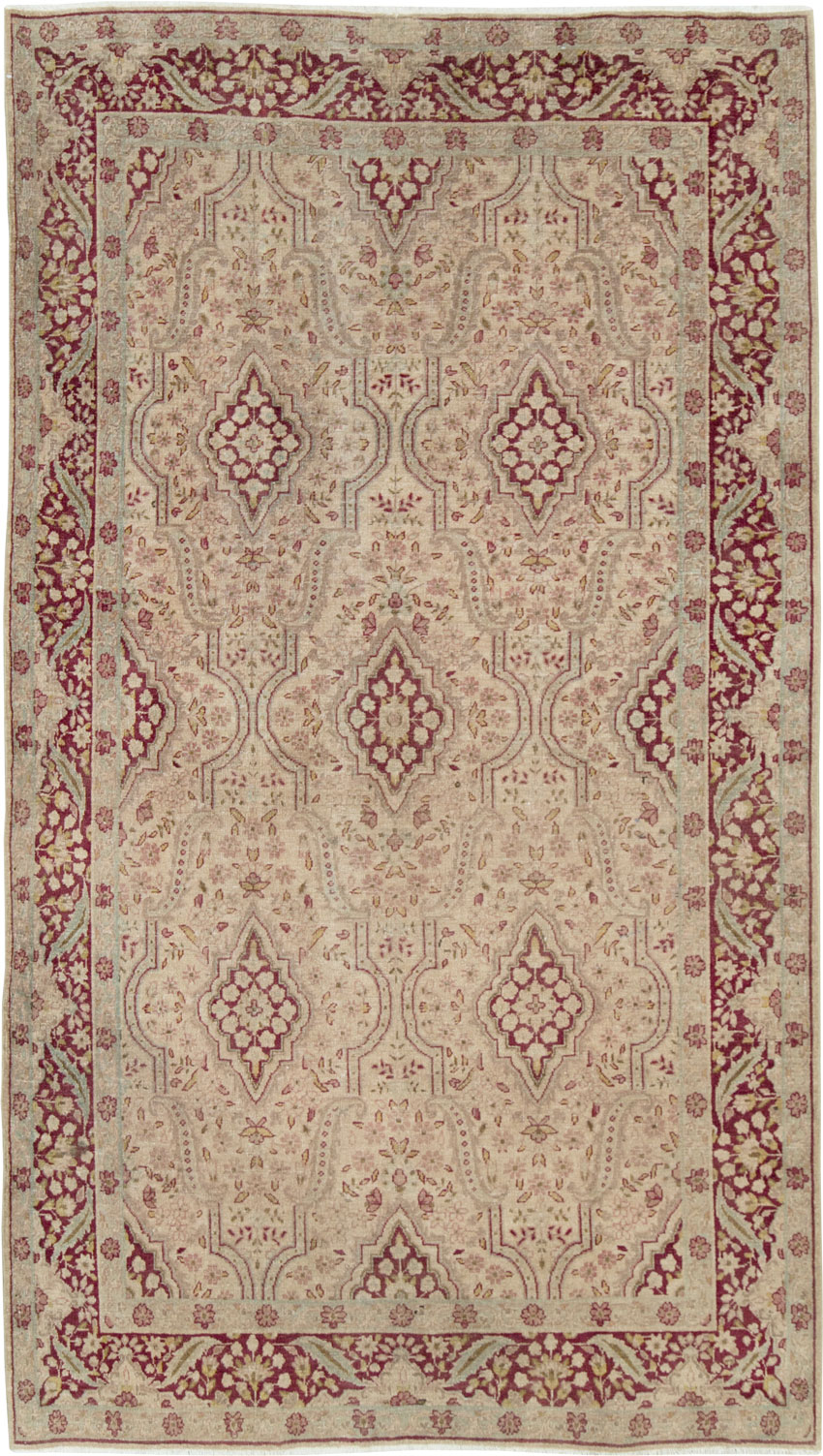 Antique Persian Tabriz Accent Rug, No.24442 - Staging