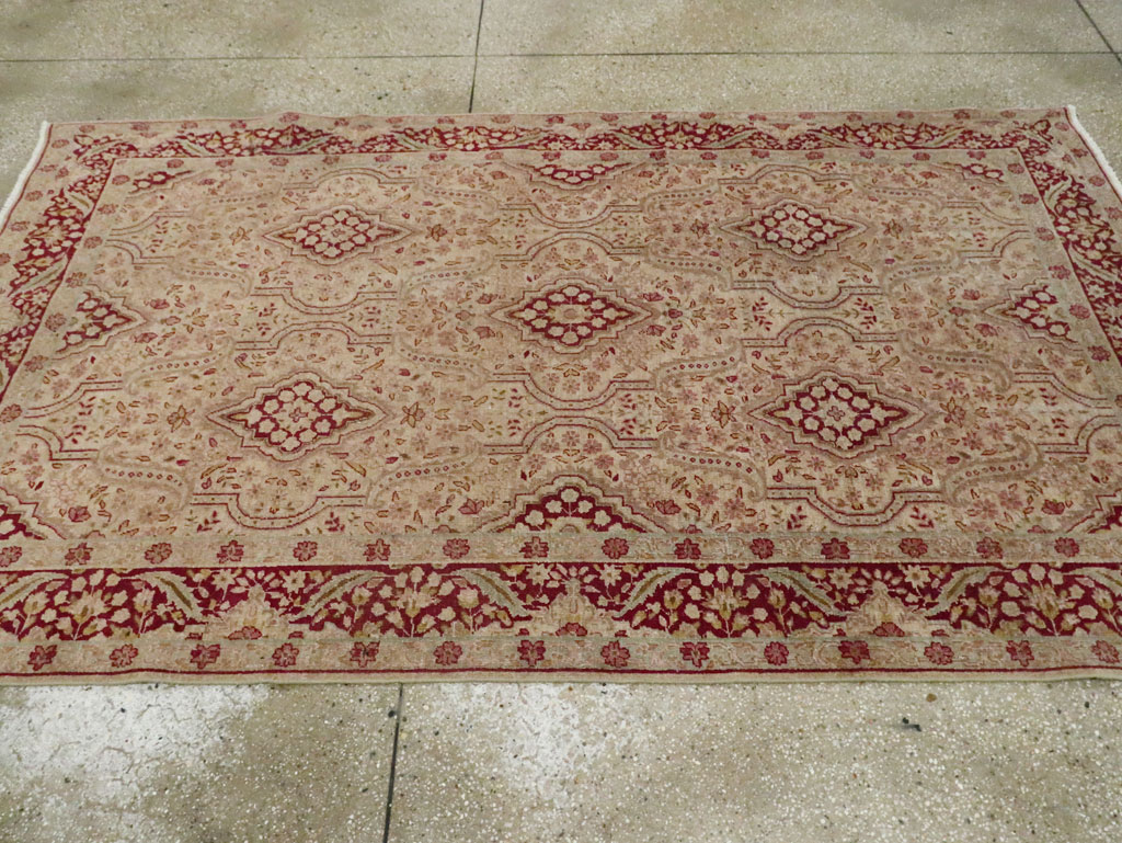 Antique Persian Tabriz Accent Rug, No.24442 - Staging