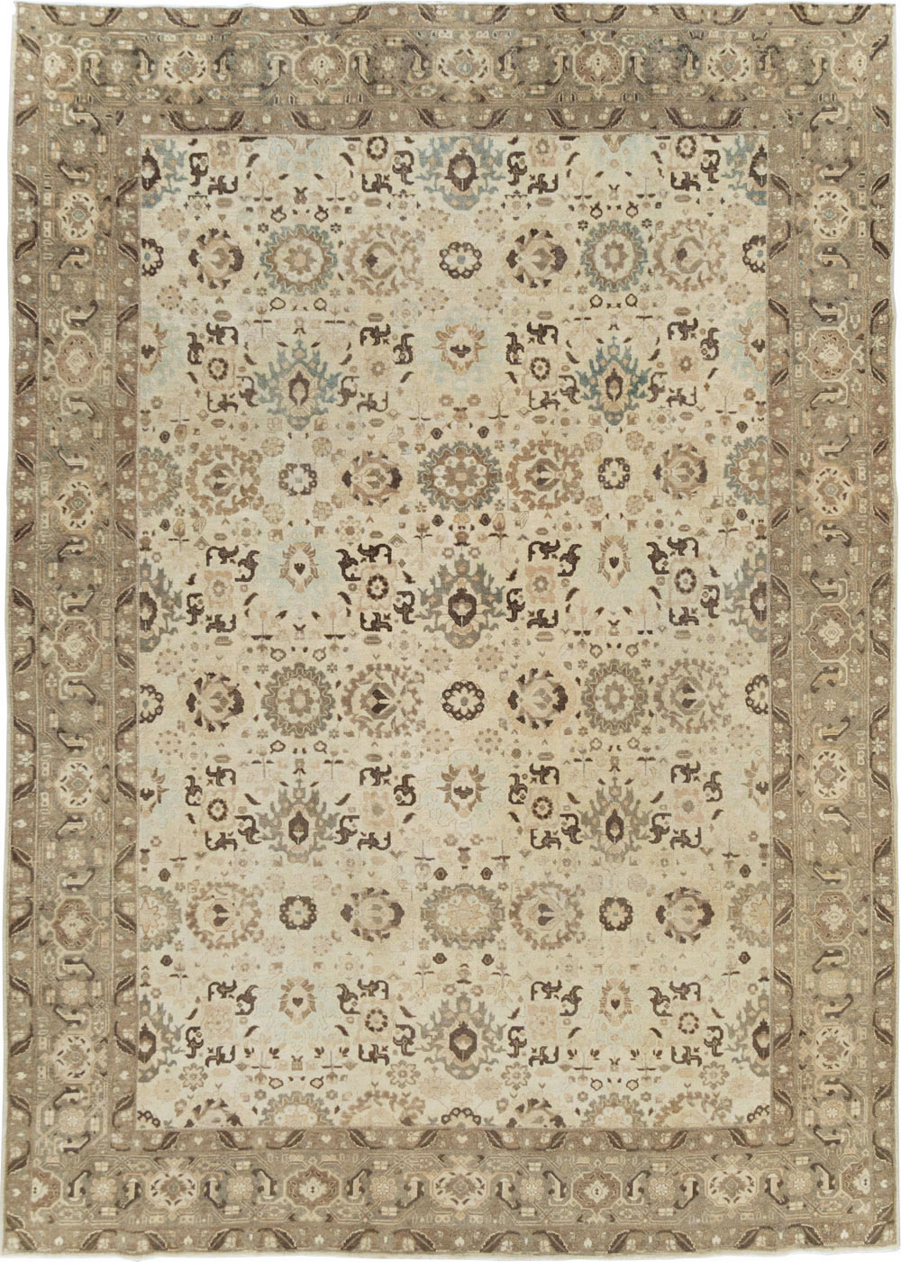 Antique Persian Tabriz Small Room Size Carpet, No.24445 - Staging