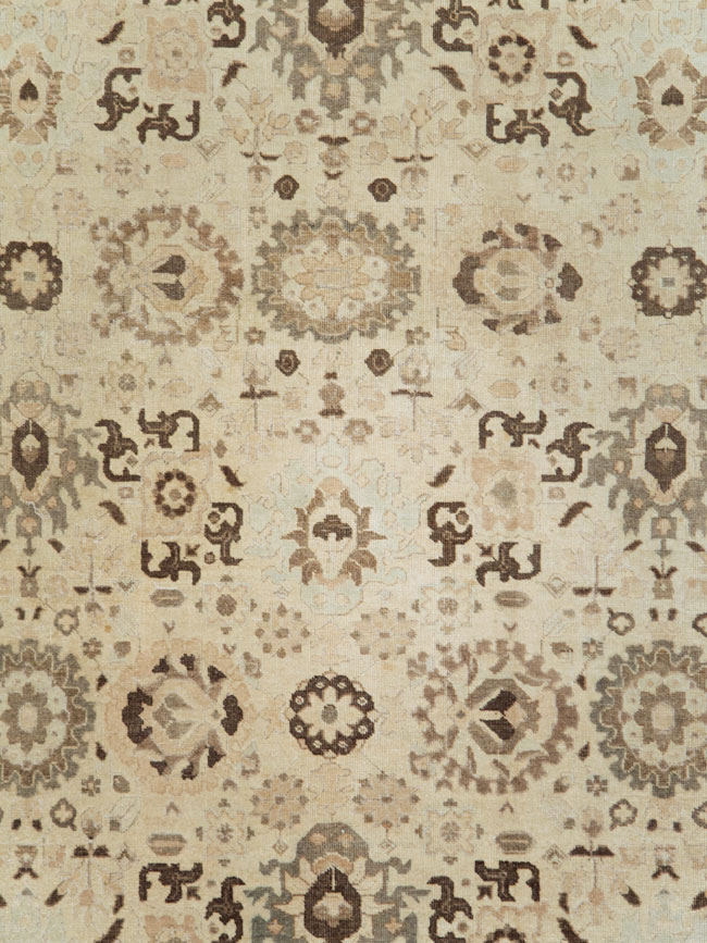 Antique Persian Tabriz Small Room Size Carpet, No.24445 - Staging