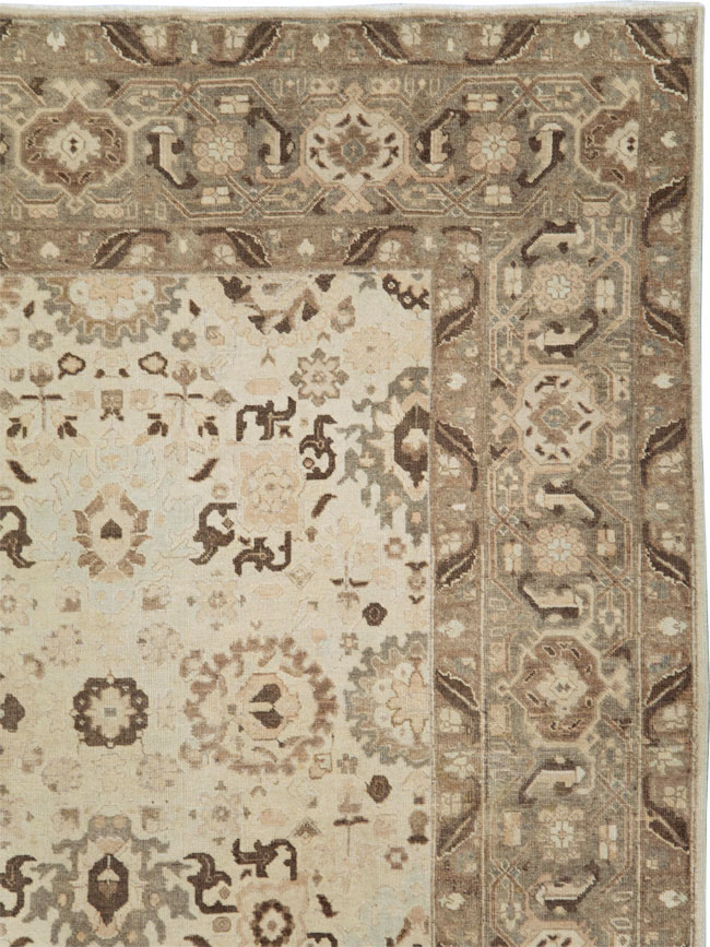 Antique Persian Tabriz Small Room Size Carpet, No.24445 - Staging