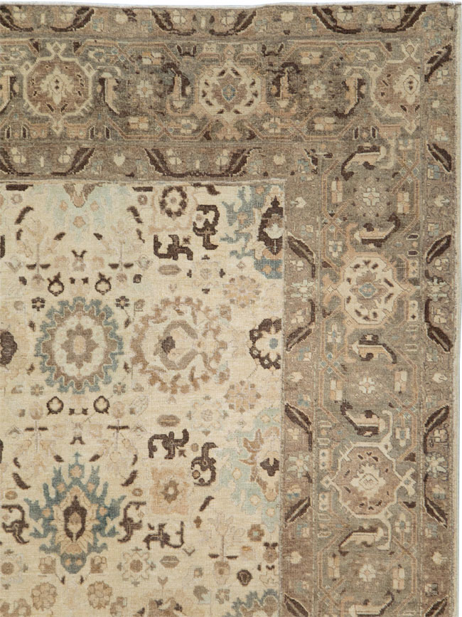 Antique Persian Tabriz Small Room Size Carpet, No.24445 - Staging