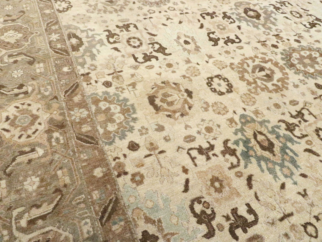 Antique Persian Tabriz Small Room Size Carpet, No.24445 - Staging
