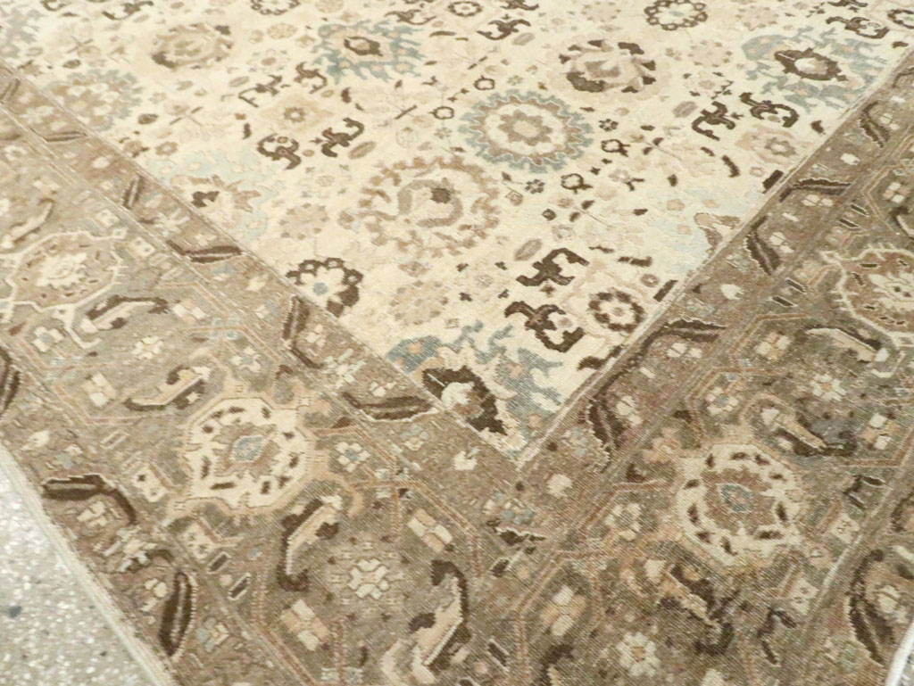 Antique Persian Tabriz Small Room Size Carpet, No.24445 - Staging
