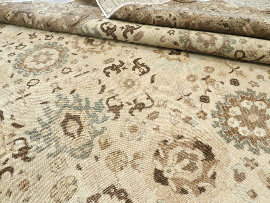 Antique Persian Tabriz Small Room Size Carpet, No.24445 - Staging