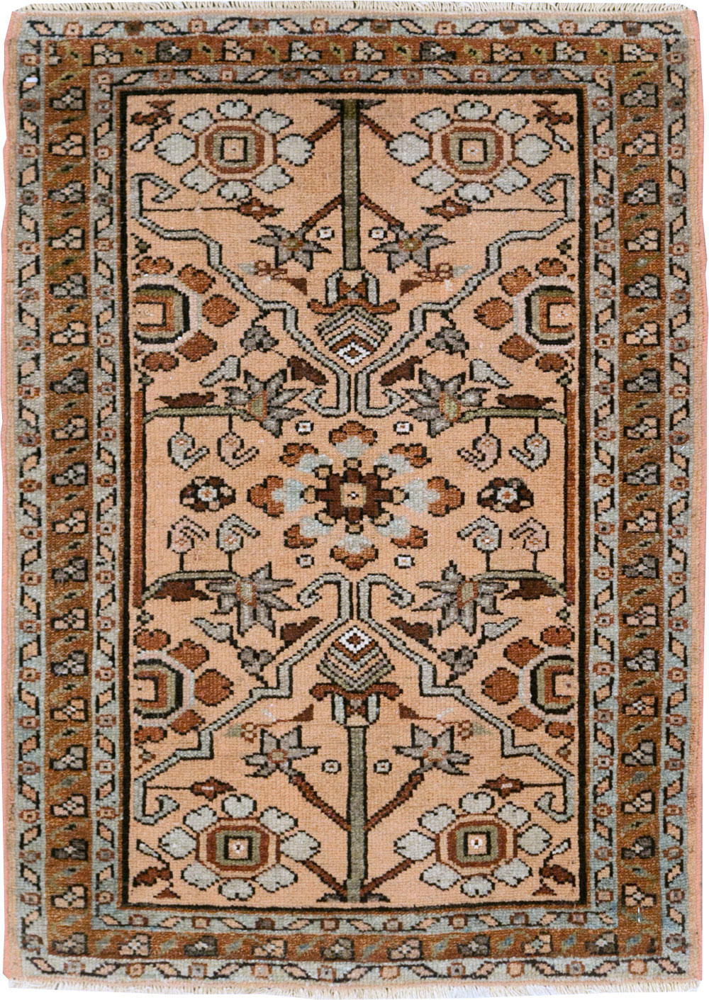 Vintage Persian Malayer Throw Rug, No.24447 - Staging