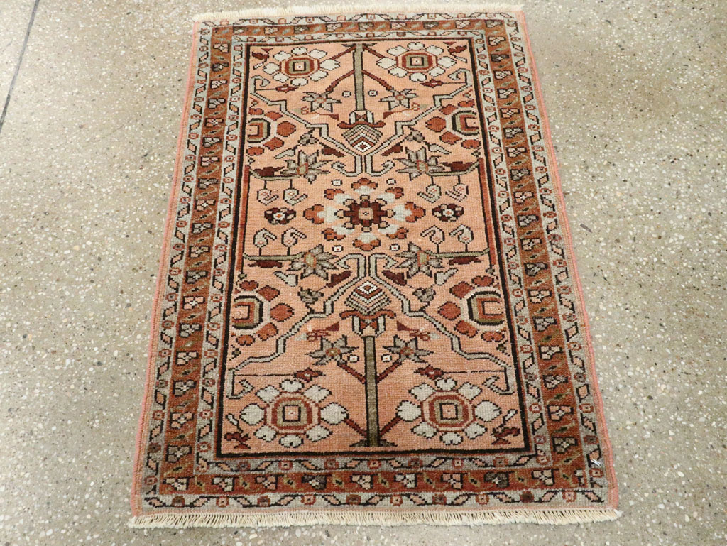 Vintage Persian Malayer Throw Rug, No.24447 - Staging