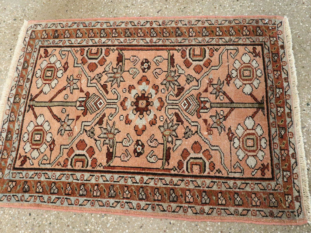 Vintage Persian Malayer Throw Rug, No.24447 - Staging
