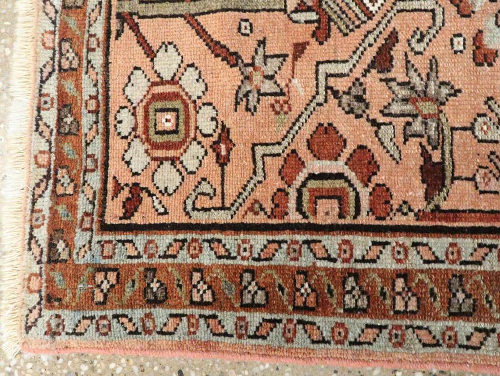 Vintage Persian Malayer Throw Rug, No.24447 - Staging