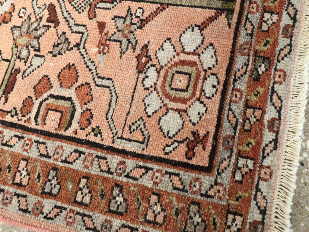 Vintage Persian Malayer Throw Rug, No.24447 - Staging