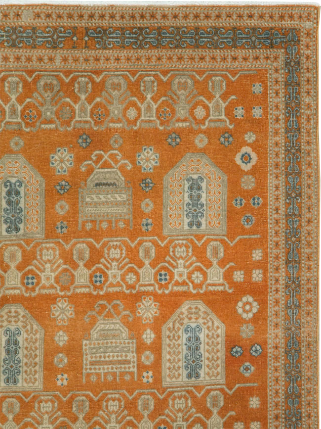 Vintage Persian Afshar Accent Rug, No.24454 - Staging
