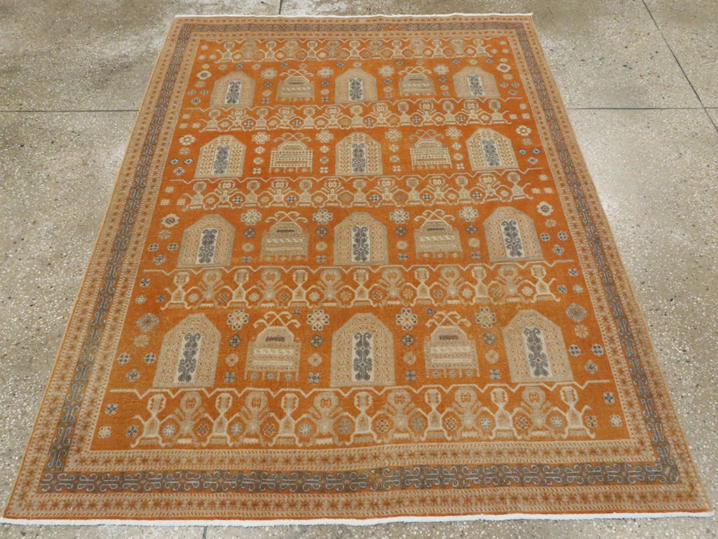 Vintage Persian Afshar Accent Rug, No.24454 - Staging