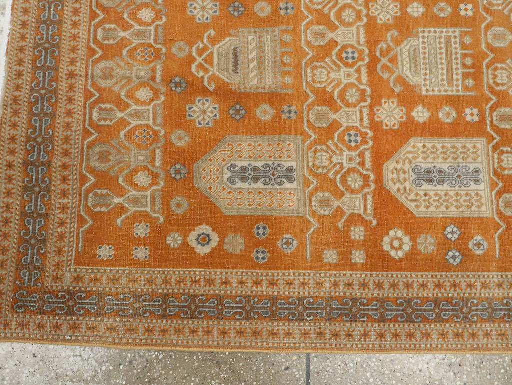 Vintage Persian Afshar Accent Rug, No.24454 - Staging