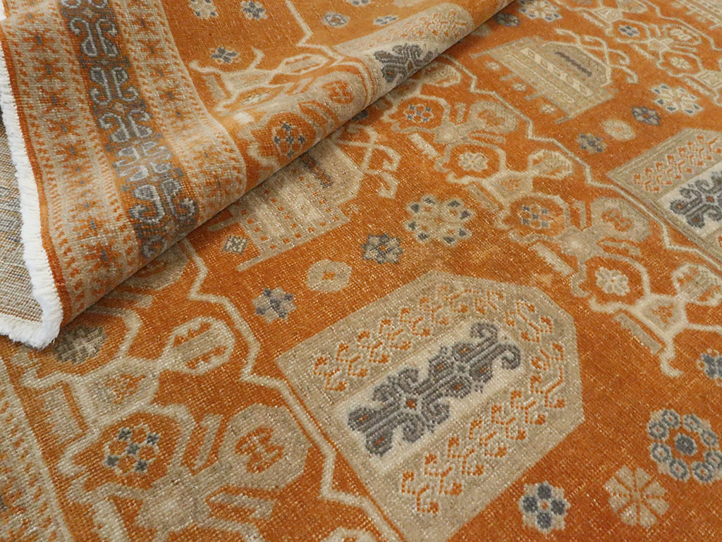 Vintage Persian Afshar Accent Rug, No.24454 - Staging