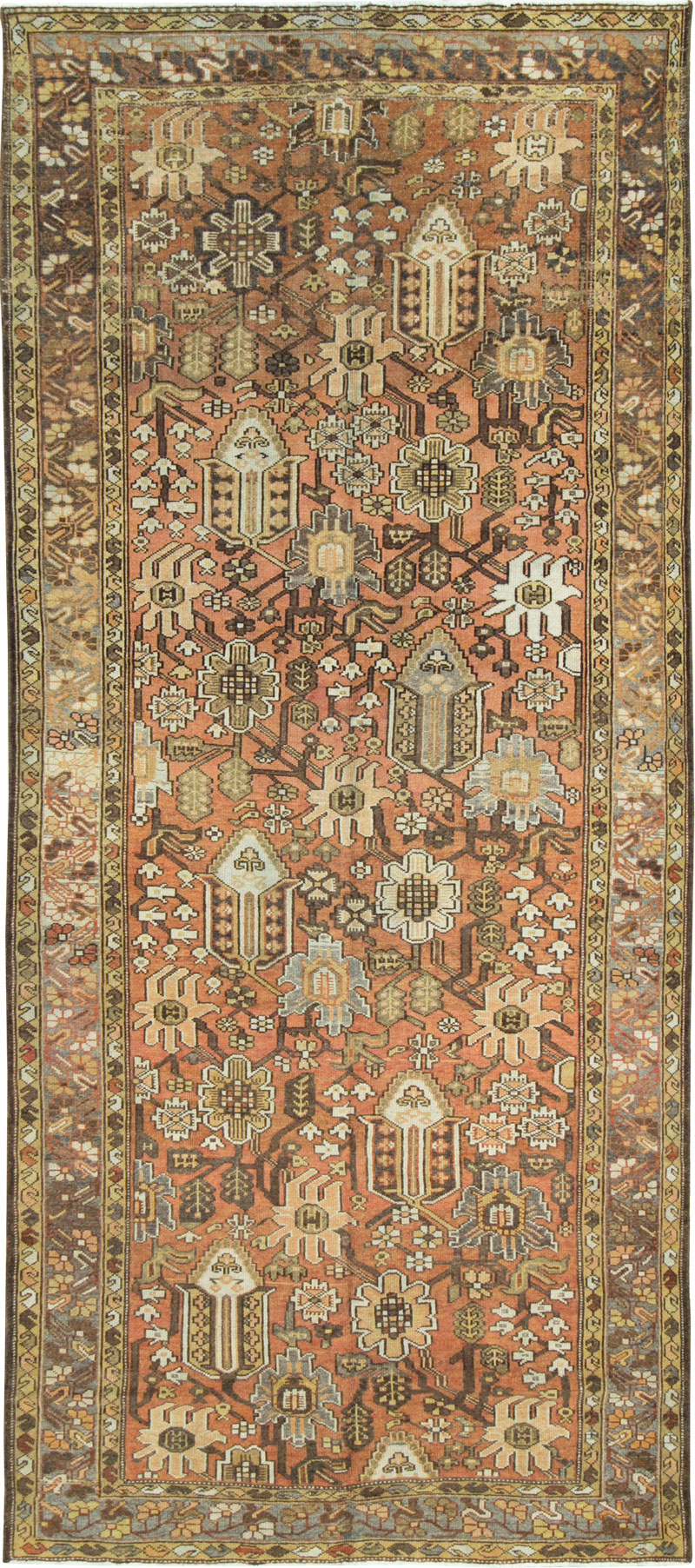 Antique Persian Bakhtiari Gallery Carpet, No.24455 - Staging
