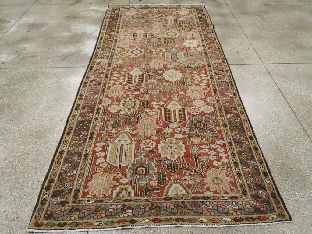 Antique Persian Bakhtiari Gallery Carpet, No.24455 - Staging