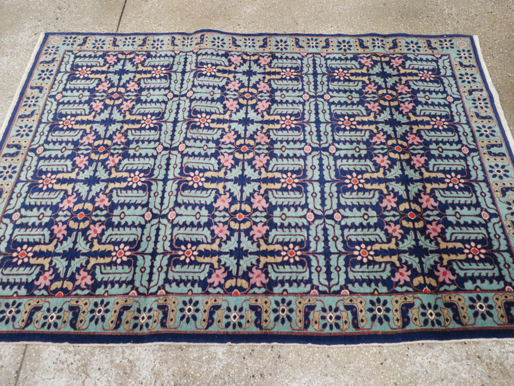 Vintage Persian Tabriz Rug, No.24457 - Staging