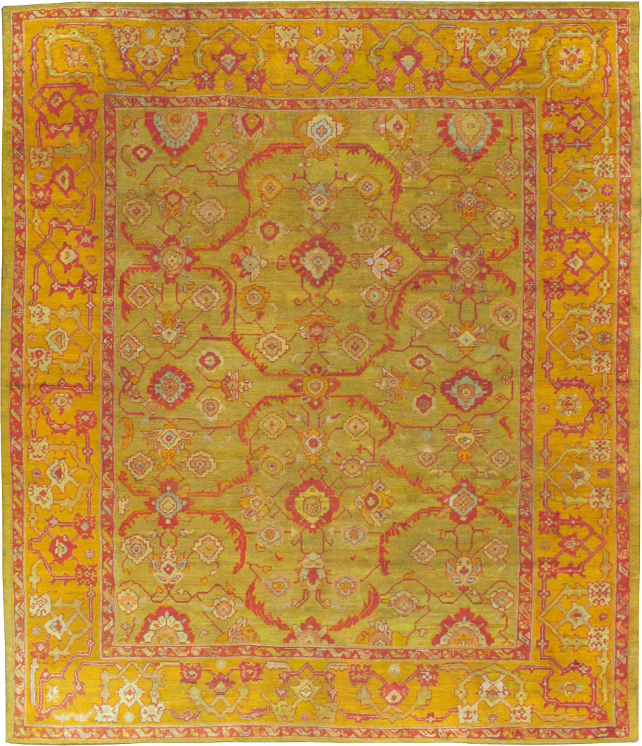 Antique Turkish Oushak Carpet, No.24476 - Staging