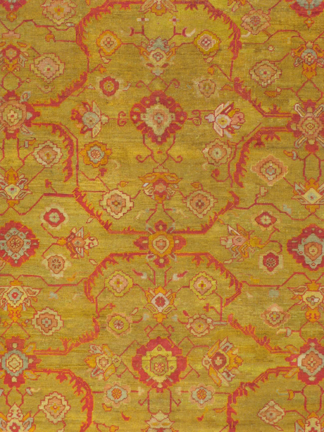 Antique Turkish Oushak Carpet, No.24476 - Staging