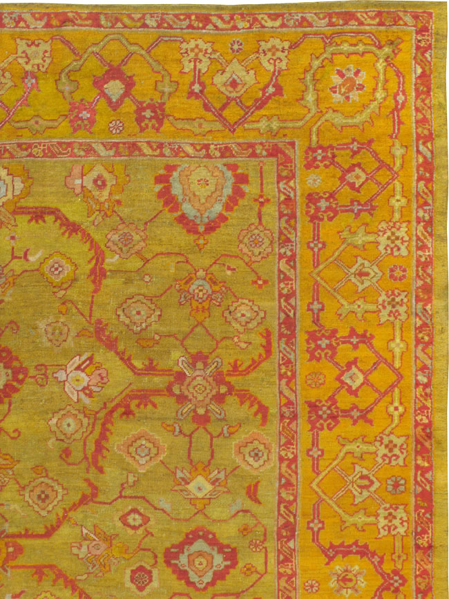 Antique Turkish Oushak Carpet, No.24476 - Staging