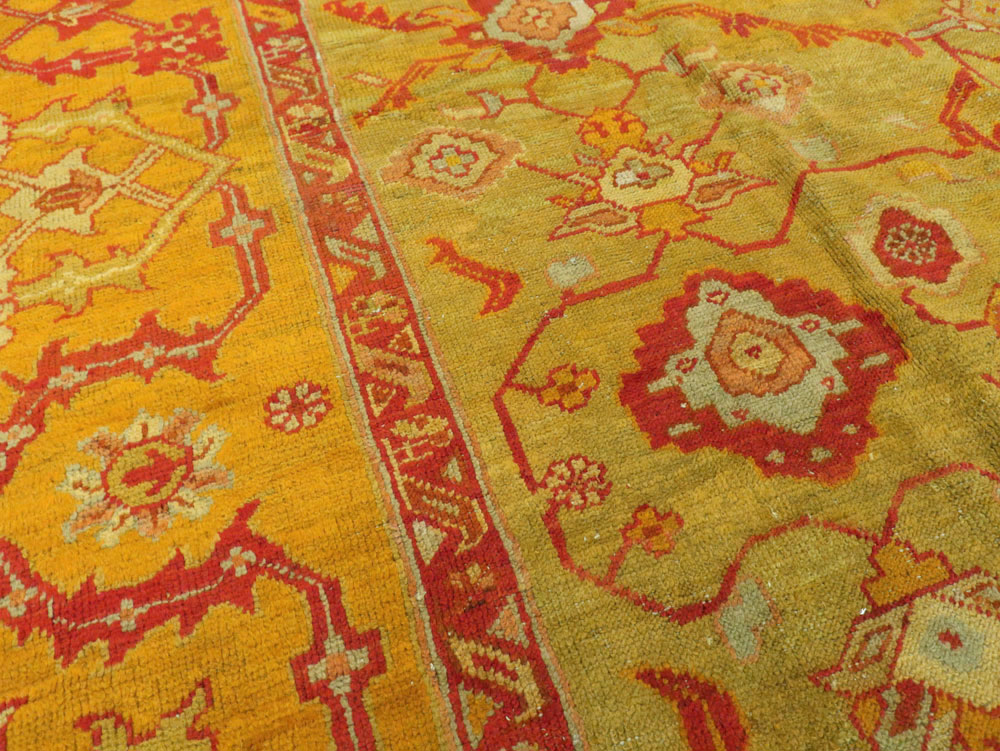 Antique Turkish Oushak Carpet, No.24476 - Staging