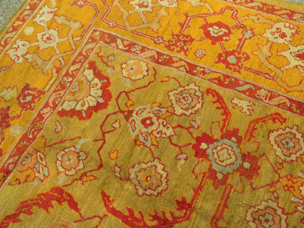 Antique Turkish Oushak Carpet, No.24476 - Staging