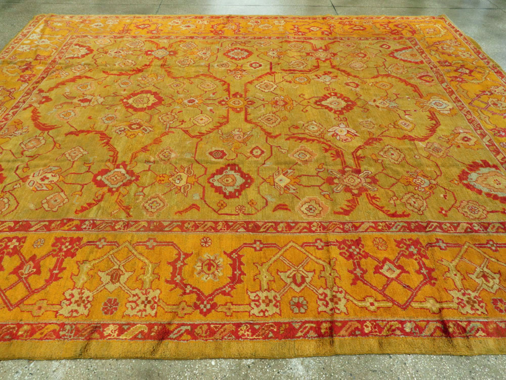 Antique Turkish Oushak Carpet, No.24476 - Staging
