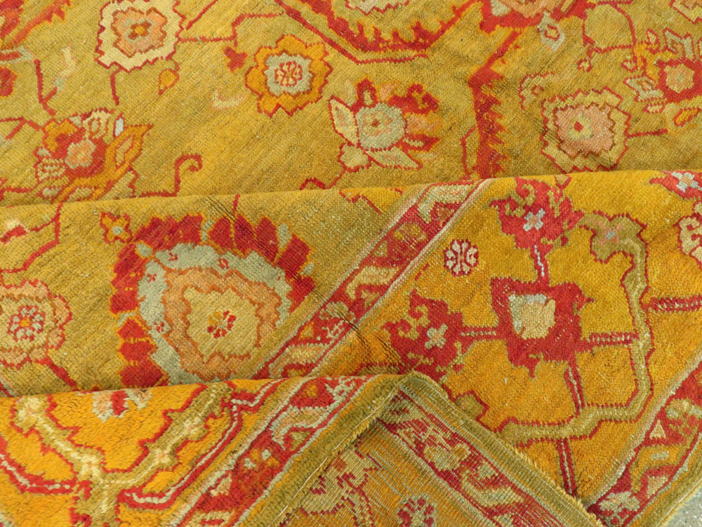 Antique Turkish Oushak Carpet, No.24476 - Staging