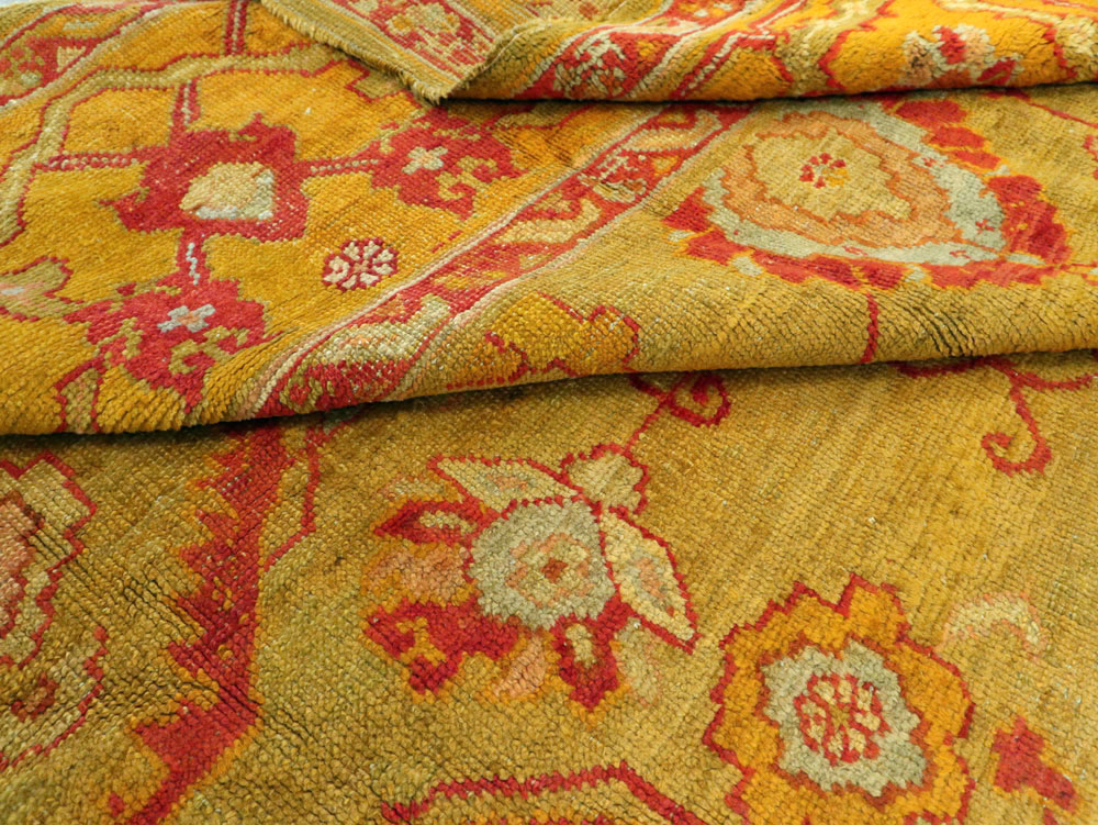 Antique Turkish Oushak Carpet, No.24476 - Staging