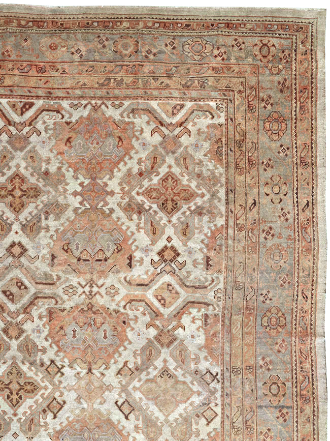 Antique Turkish Oushak Carpet, No.24509 - Staging