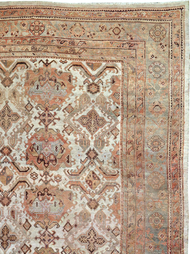 Antique Turkish Oushak Carpet, No.24509 - Staging