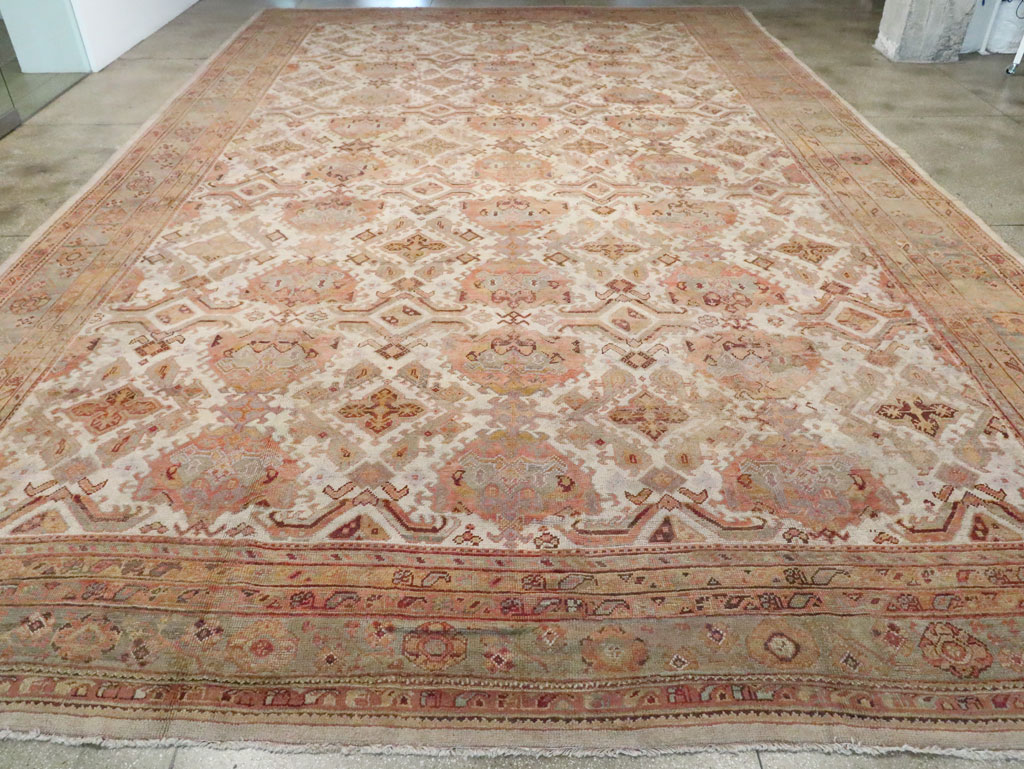 Antique Turkish Oushak Carpet, No.24509 - Staging