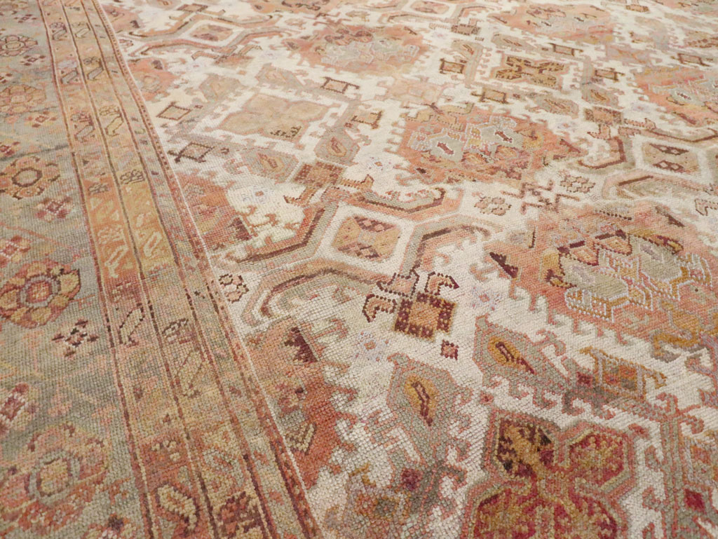 Antique Turkish Oushak Carpet, No.24509 - Staging
