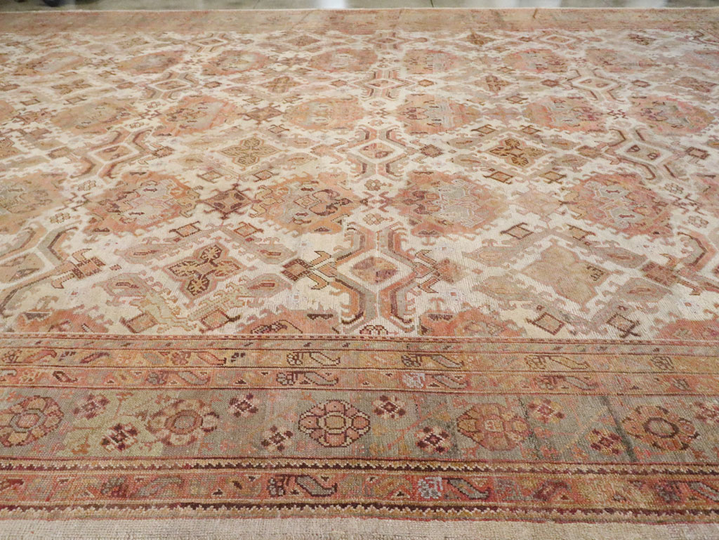 Antique Turkish Oushak Carpet, No.24509 - Staging