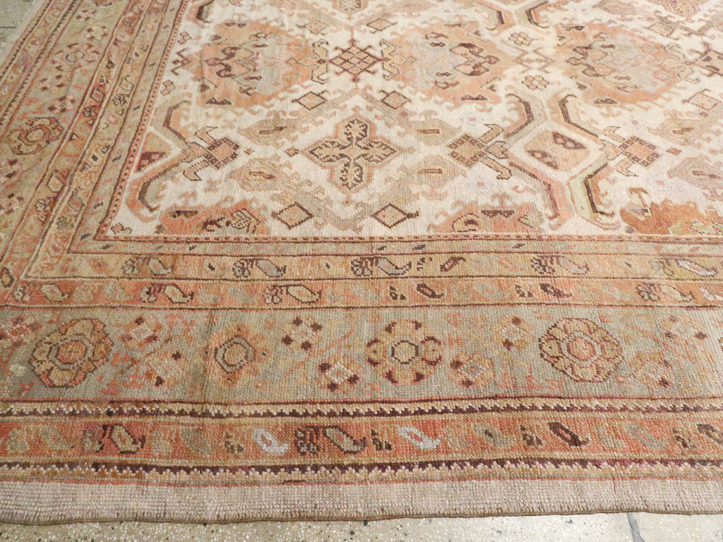Antique Turkish Oushak Carpet, No.24509 - Staging